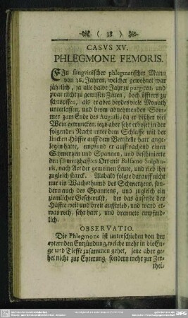 Caus XV. Phlegmone Femoris
