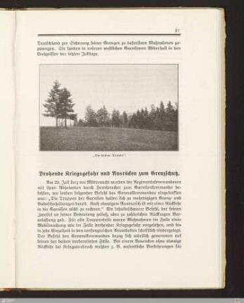 Drohende Kriegsgefahr und Ausrücken zum Grenzschutz
