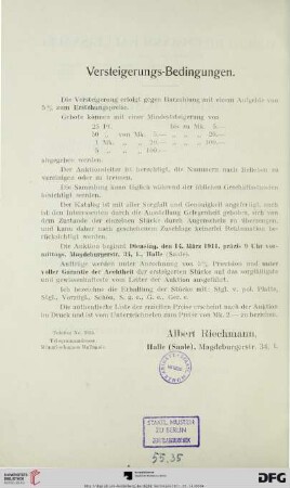 Versteigerungs-Bedingungen