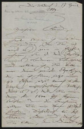 Brief an Fritz von Mendelssohn : 17.04.1869