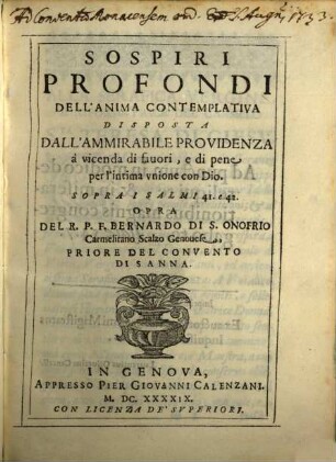 Sospiri profondi dell'anima contemplativa