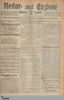 Neckar- und Enzbote : Besigheimer Tageszeitung : Kirchheimer Anzeiger : Amts- u. Anzeigeblatt für den Oberamtsbezirk Besigheim