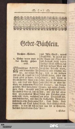 Gebet-Büchlein.