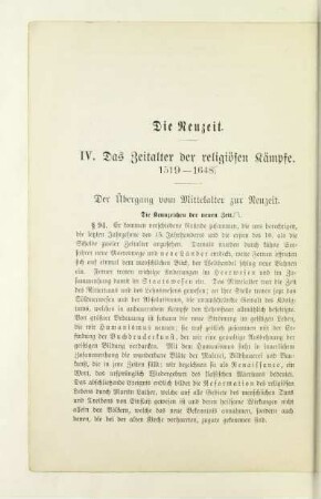 IV. Das Zeitalter der religiösen Kämpfe. 1519-1648
