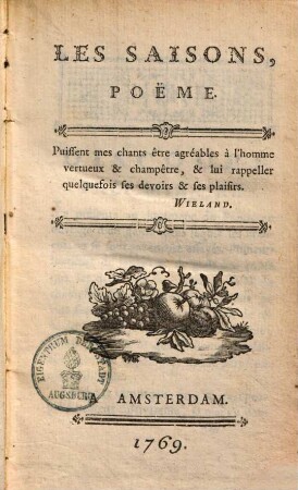 Les saisons : poëme