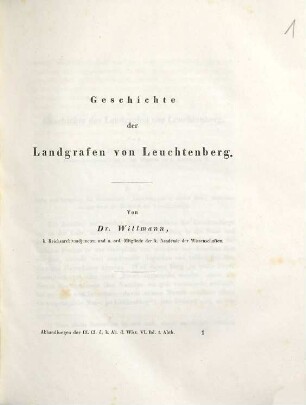 Geschichte der Landgrafen von Leuchtenberg. [1]