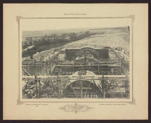 43. Hochbrücke bei Grünthal Blick von der Rüstung des Eisenwerks in das linksseitige Widerlager. 21. September 1891.
