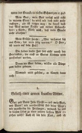 8. Gebeth einer armen kranken Witwe