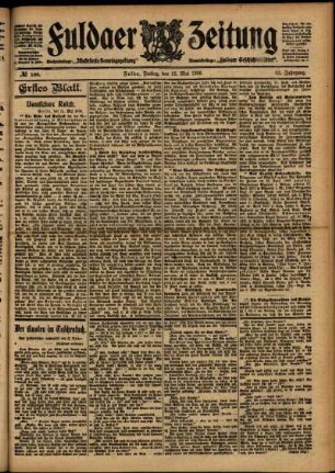 Erste Ausgabe vom Freitag, den 12. Mai 1905.