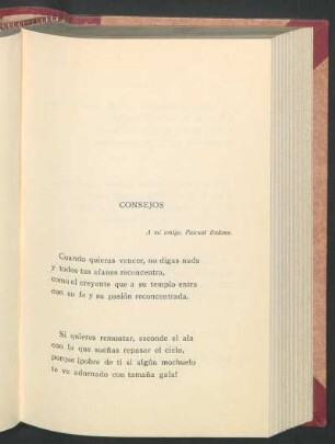 Consejos : A mi amigo, Pascual Badano.
