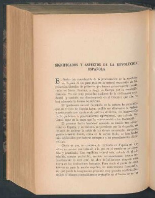 Significados y aspectos de la revolución española