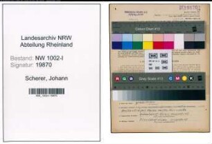 Entnazifizierung Johann Scherer, geb. 01.06.1908 (Kalkulator)