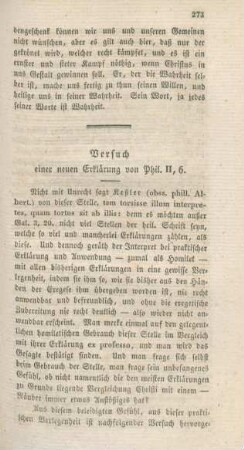 273-291 Versuch einer neuen Erklärung von Phil. II,6