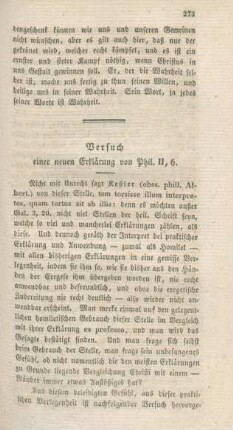 273-291 Versuch einer neuen Erklärung von Phil. II,6