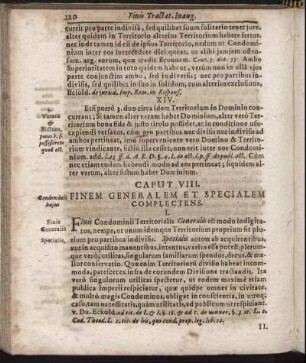 Caput VIII. Finem Generalem Et Specialem Complectens.