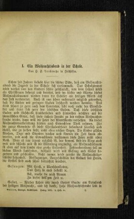 ¬Ein¬ Weihnachtsabend in der Schule