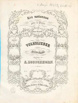Volkslieder : für das Piano Forte übertragen ; op. 17, 2. Jägerlied