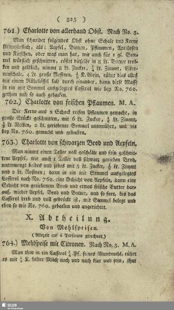 X. Abtheilung. Von Mehlspeisen