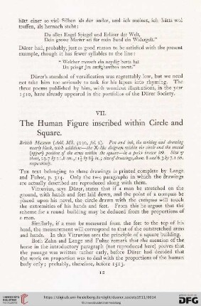 VII. The Human Figure incribed within Circle and Square
