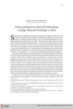 80: Portret gabinetowy Jana III Sobieskiego z byłego Muzeum Polskiego w Muri