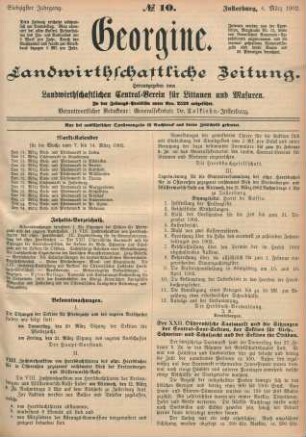 Siebzigster Jahrgang. No. 10. Insterburg, 6. März 1902.