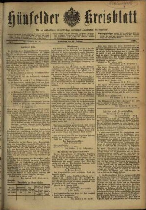 Ausgabe vom Samstag, den 19. Januar 1918.