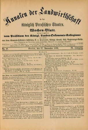 No. 46. Berlin, den 17. November 1869. IX. Jahrgang.