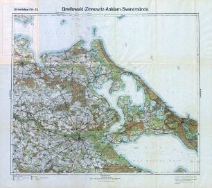 Reichskarte: Einheitsblatt 22 Greifswald-Zinnowitz-Anklam-Swinemünde