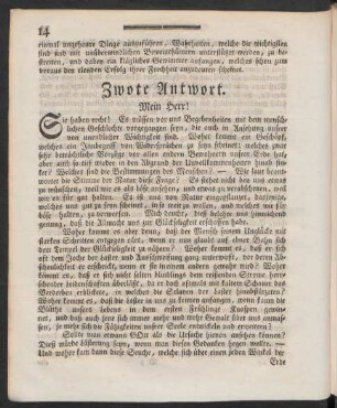 Zwote Antwort