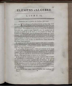 Livre II. Problèmes Algèbriques.