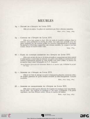 Meubles (Nr. 64-90) avec planche V-XII