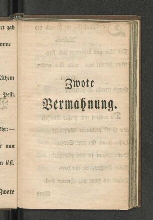 Zwote Vermahnung.