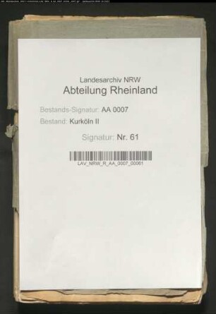 Inventar des Nachlasses des Erzbischofs Josef Clemens