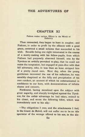 Chapter XI. Fathom makes various efforts in the world of gallantry
