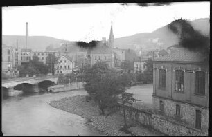 Aue. Blick auf Aue und die König Albert Brücke