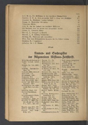 Namen- und Sachregister der Allgemeinen Missions-Zeitschrift