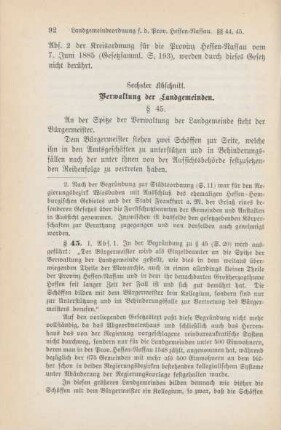Sechster Abschnitt. Verwaltung der Landgemeinden