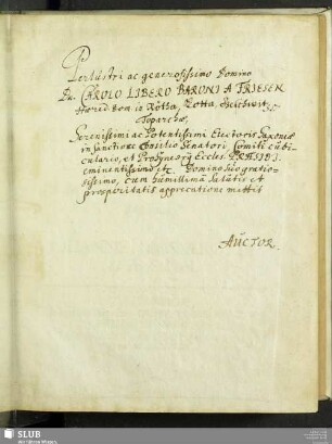 Autograph des Verfassers
