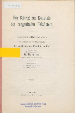 Ein Beitrag zur Kenntnis der congenitalen Halsfisteln