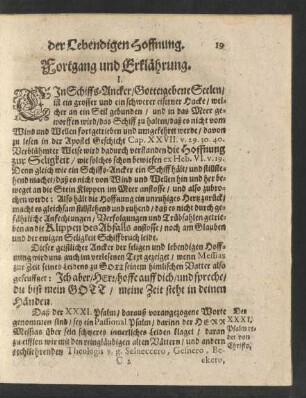 Fortgang und Erklährung.