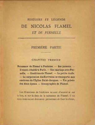 Nicolas Flamel : sa vie, ses fondations, ses oeuvres