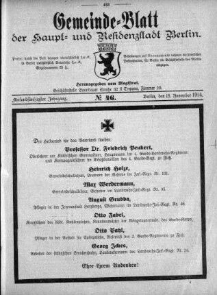 1914,46: No. 46, 15. November 1914