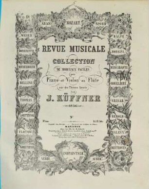 Revue musicale : collection de morceaux faciles pour piano et violon ou flûte : sur des thêmes favoris : op. 305, 18. La reine de Chypre de F. Halevy