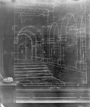 Professor Max Kleiber beim Unterricht (Architektur, Perspektive) an der königlich bayerischen Akademie der bildenden Künste in München