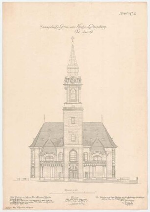 Thiersch, Friedrich von; Ludwigsburg; Garnisonkirche - Ost (Ansicht)