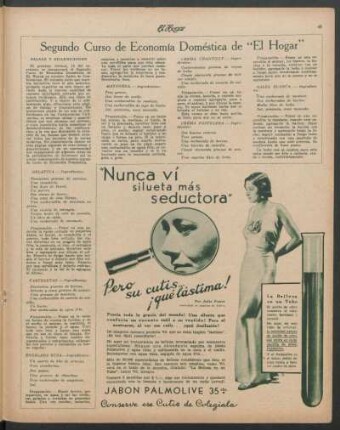Segundo curso de economía doméstica de "El Hogar"