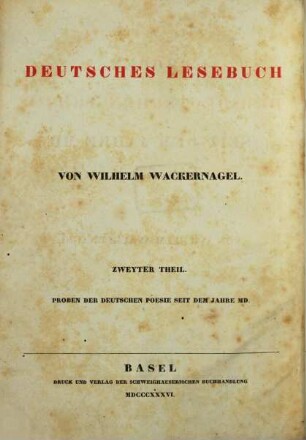 Proben der deutschen Poesie seit dem Jahre MD