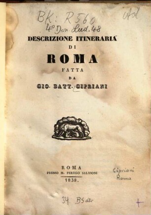 Descrizione itineraria di Roma