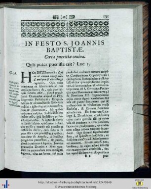 In festo S. Joannis Baptistae