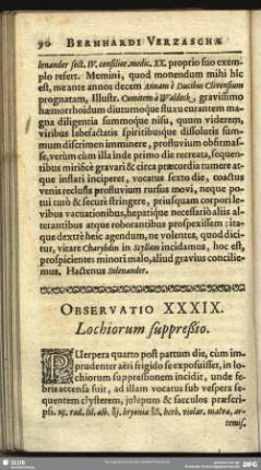 Observatio XXXIX. Lochiorum suppreßio